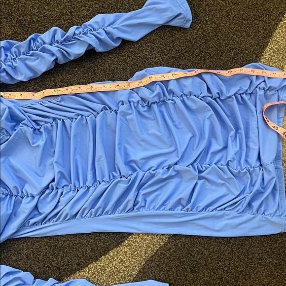 SHEIN Tall Blue Ruched Bodycon Mini Dress Size M - Picture 3 of 7